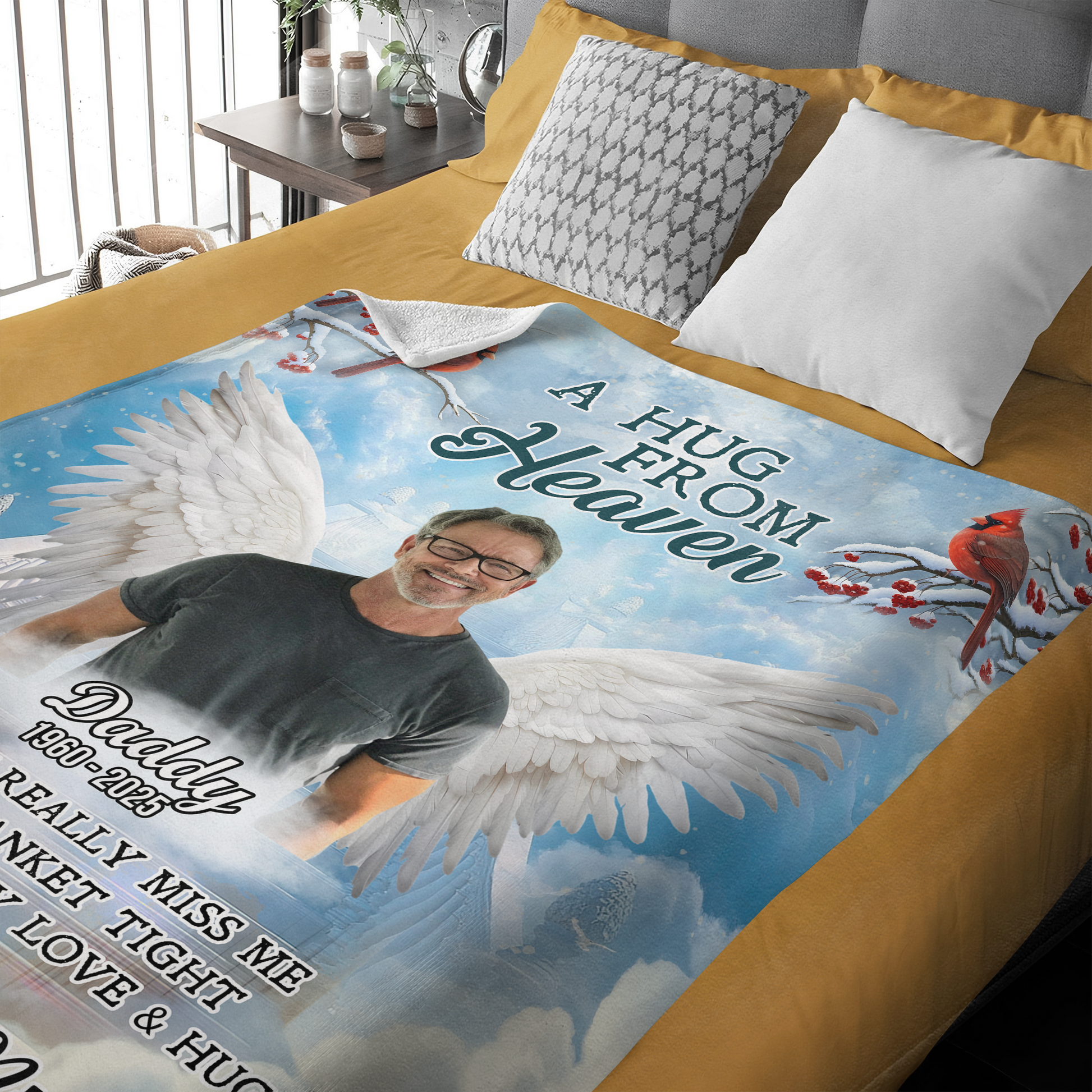 A Hug From Heaven Angel Wings Memorial Personalized Blanket