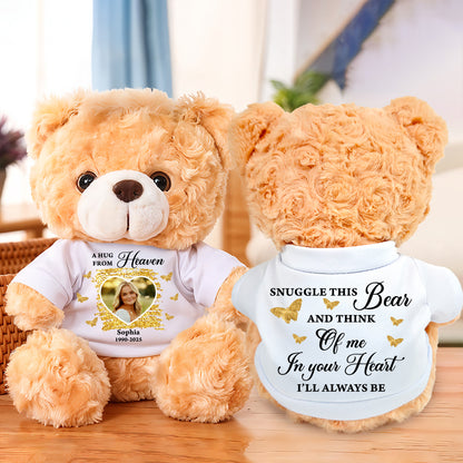 A Hug From Heaven Glitter in a clear jar with a shimmering, rainbow effect.