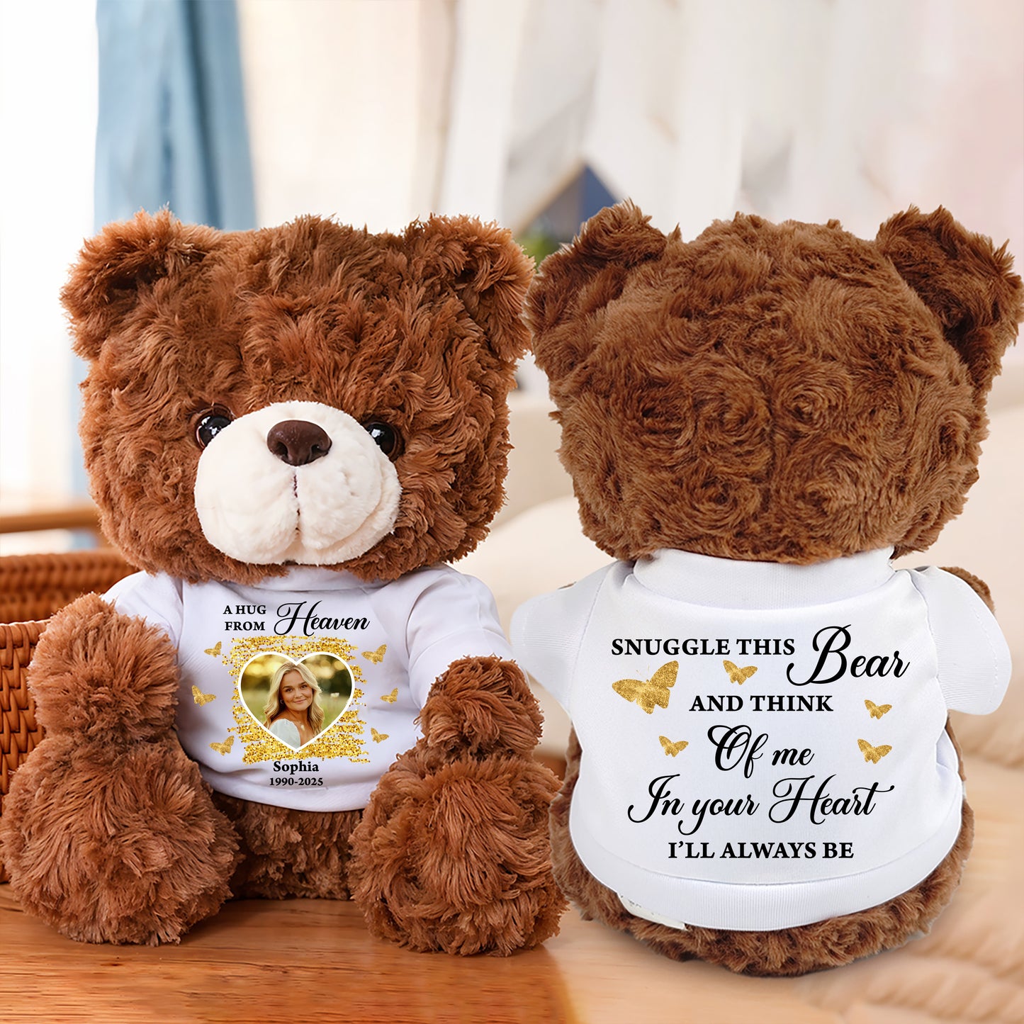 A Hug From Heaven Glitter in a clear jar with a shimmering, rainbow effect.