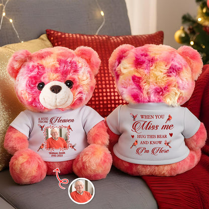 Personalized "A Hug From Heaven" Teddy Bear Plush - I Miss You Remembrance Gift.
