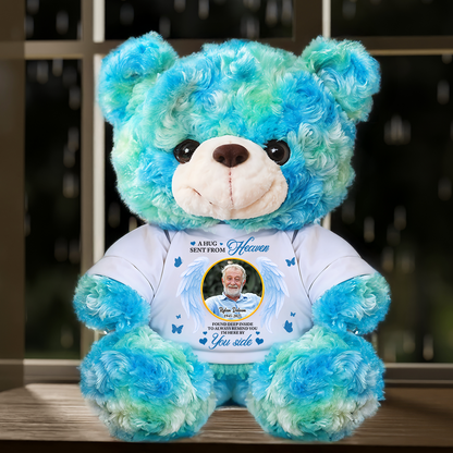 Personalized Memorial Teddy Bear with Angel Wings - "A Hug From Heaven" comforting plush.