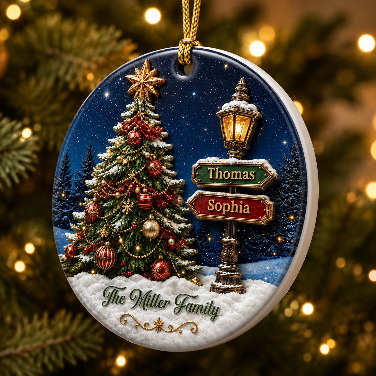 Our Family This Christmas - Real 3D Ceramic Ornament