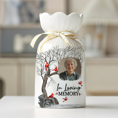 In Loving Memory - Personalized Custom Ribbon Tie Flower Vase