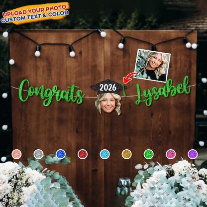 Congrats Graduation Custom Face Decor, Personalized Party Decorations