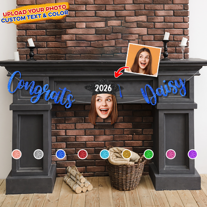 Congrats Graduation Custom Face Decor, Personalized Party Decorations