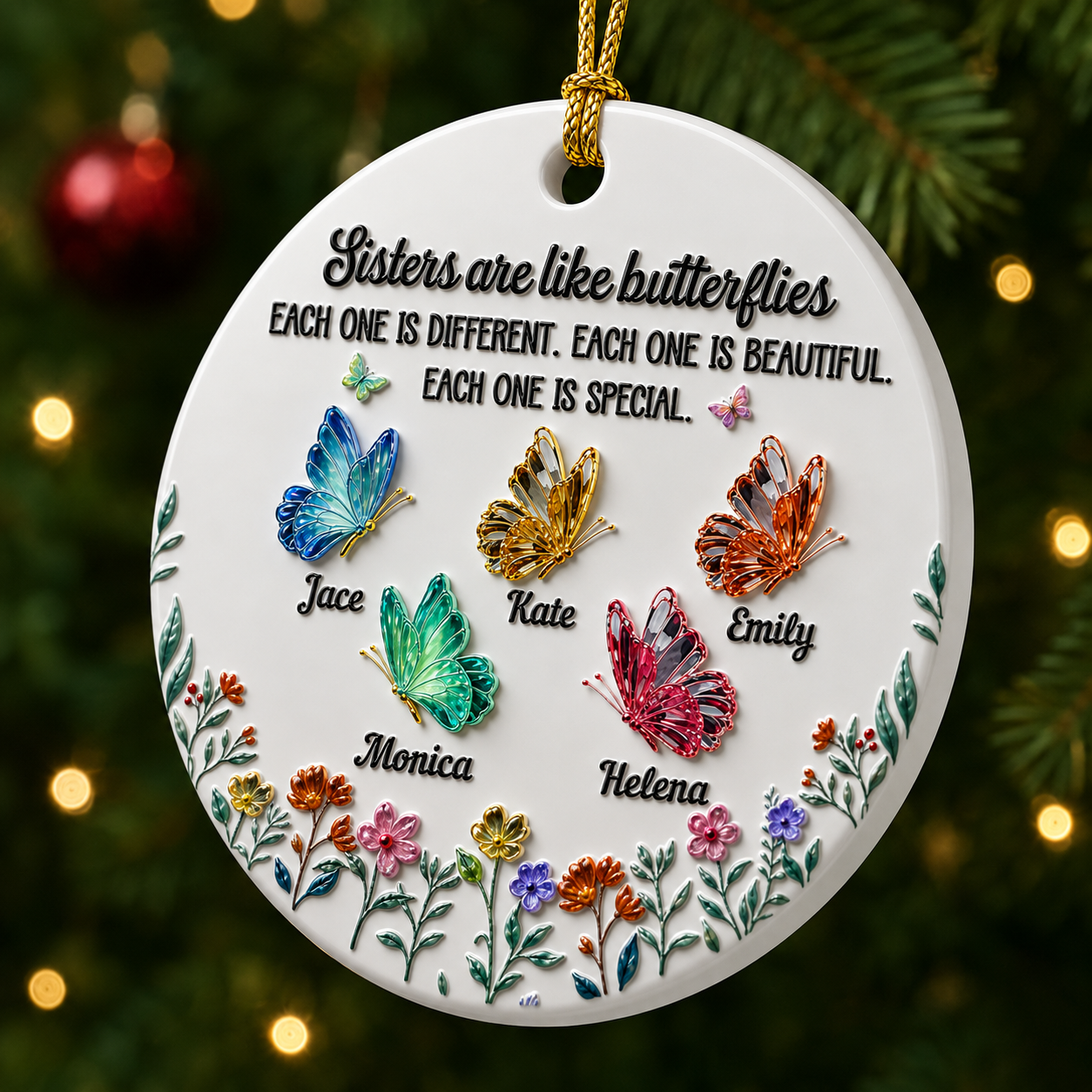 Love Between Us Festive Sister Love - Real 3D Ceramic Ornament