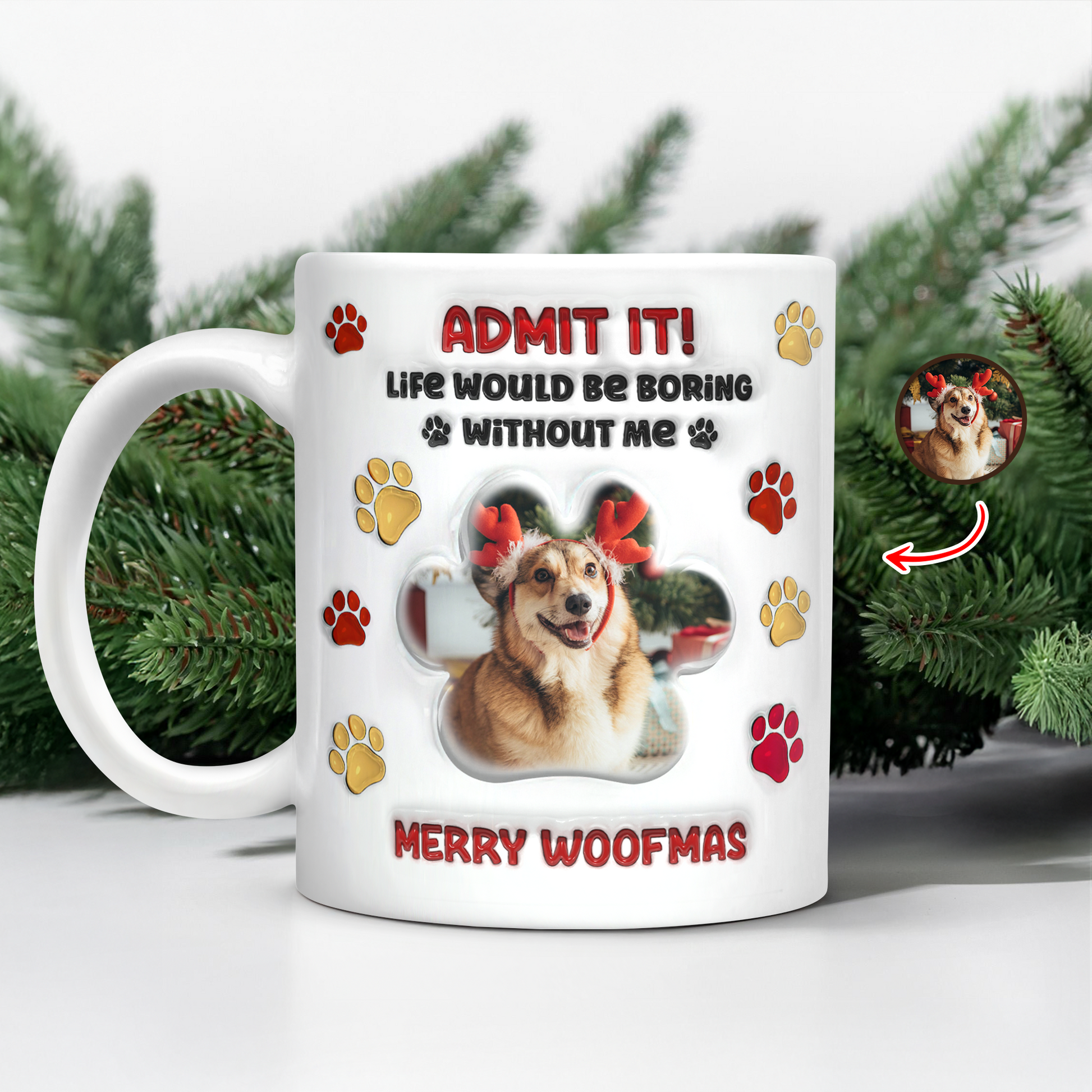 Admit It, I'm Awesome 3D Christmas Mug - a personalized gift mug from Jillian Customs.