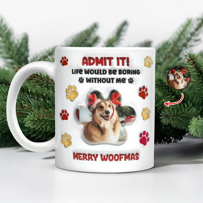 Admit It, I'm Awesome 3D Christmas Mug - a personalized gift mug from Jillian Customs.