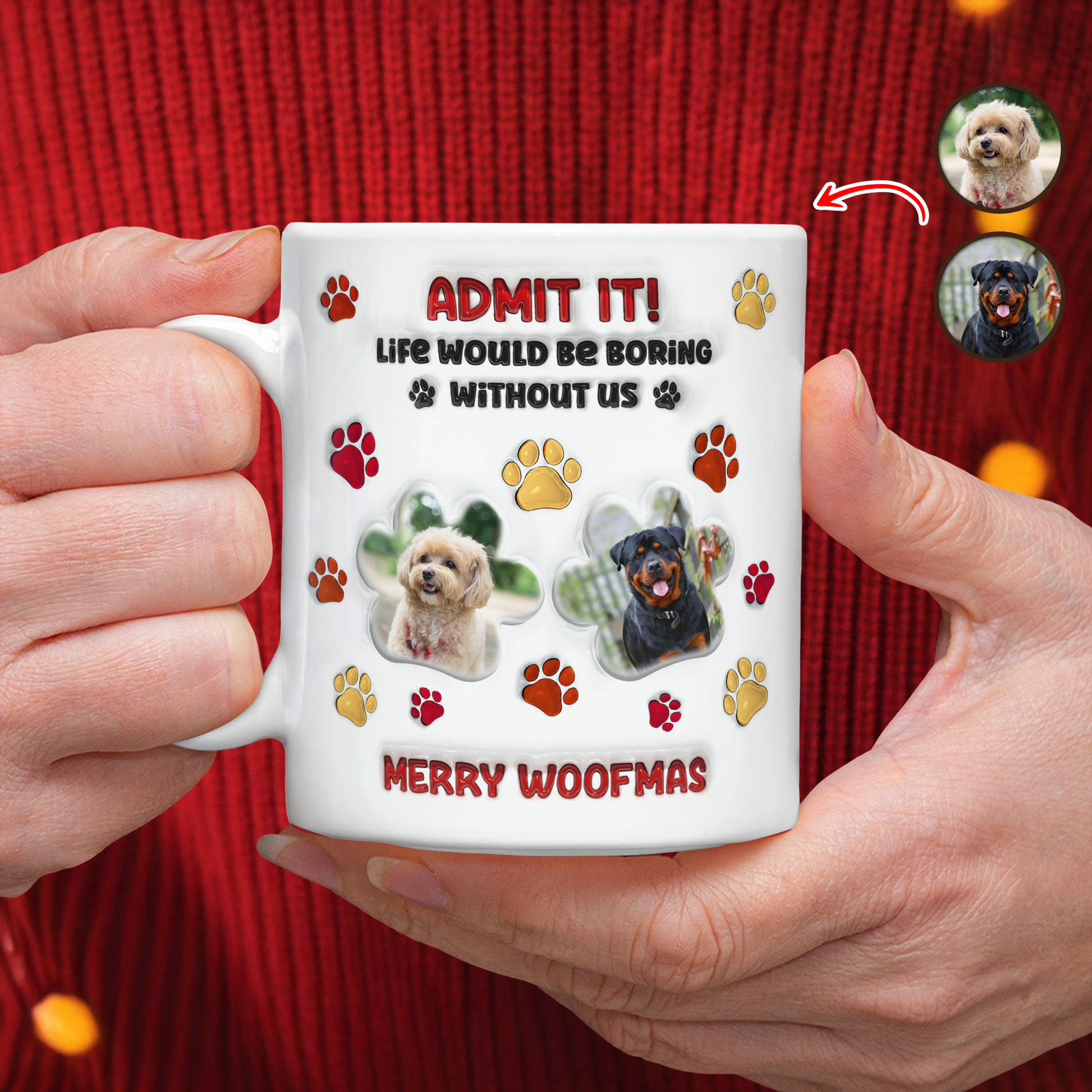 Admit It, I'm Awesome 3D Christmas Mug - a personalized gift mug from Jillian Customs.