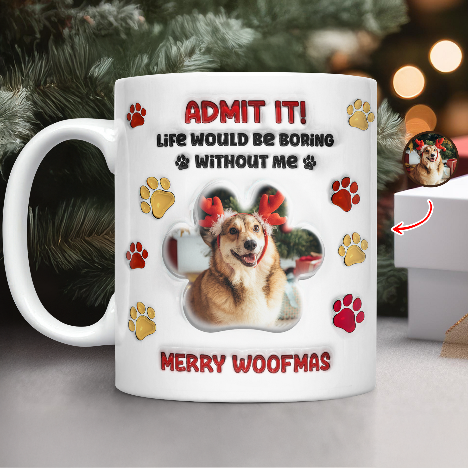Admit It, I'm Awesome 3D Christmas Mug - a personalized gift mug from Jillian Customs.