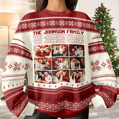 Custom "Ain't No Family Like The One I Got" unisex wool jumper with a personalized family photo.