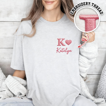 Alphabet Embroidered Pet Crewneck Sweatshirt - Custom dog or cat name apparel.