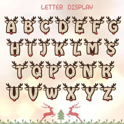 Glitter alphabet name ornament; custom shaped 2-layered wood Christmas ornament.