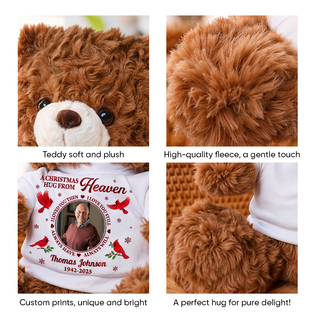 Personalized "Always Have, Always Will" memorial teddy bear plush.