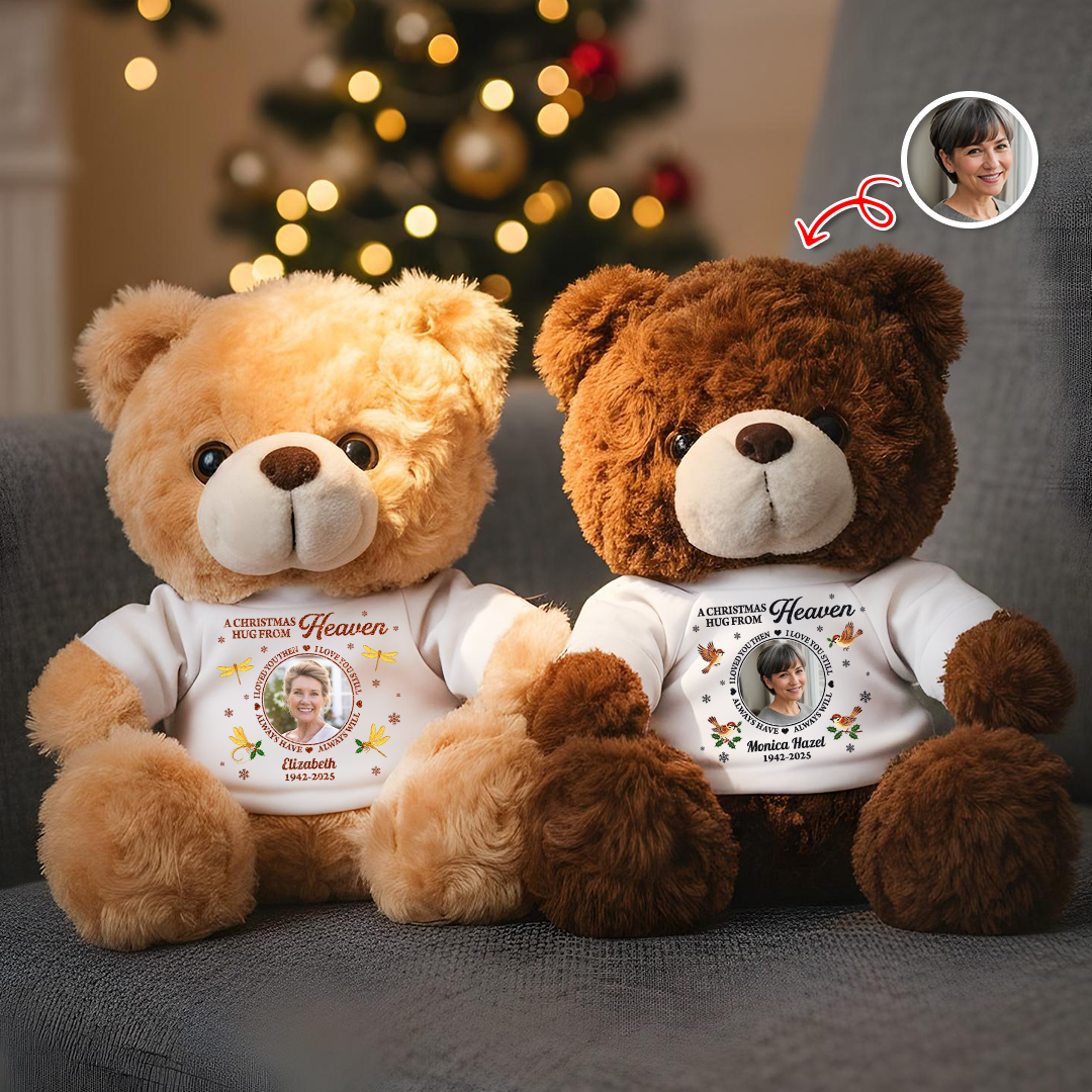 Personalized "Always Have, Always Will" memorial teddy bear plush.