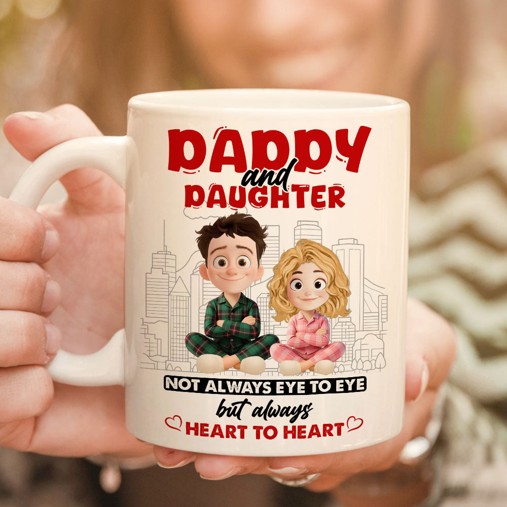 Always Heart to Heart Personalized Custom Coffee Mug - A loving gift with custom names and a heartfelt design.
