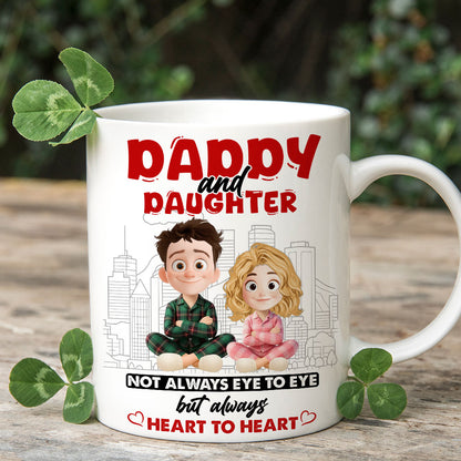 Always Heart to Heart Personalized Custom Coffee Mug - A loving gift with custom names and a heartfelt design.