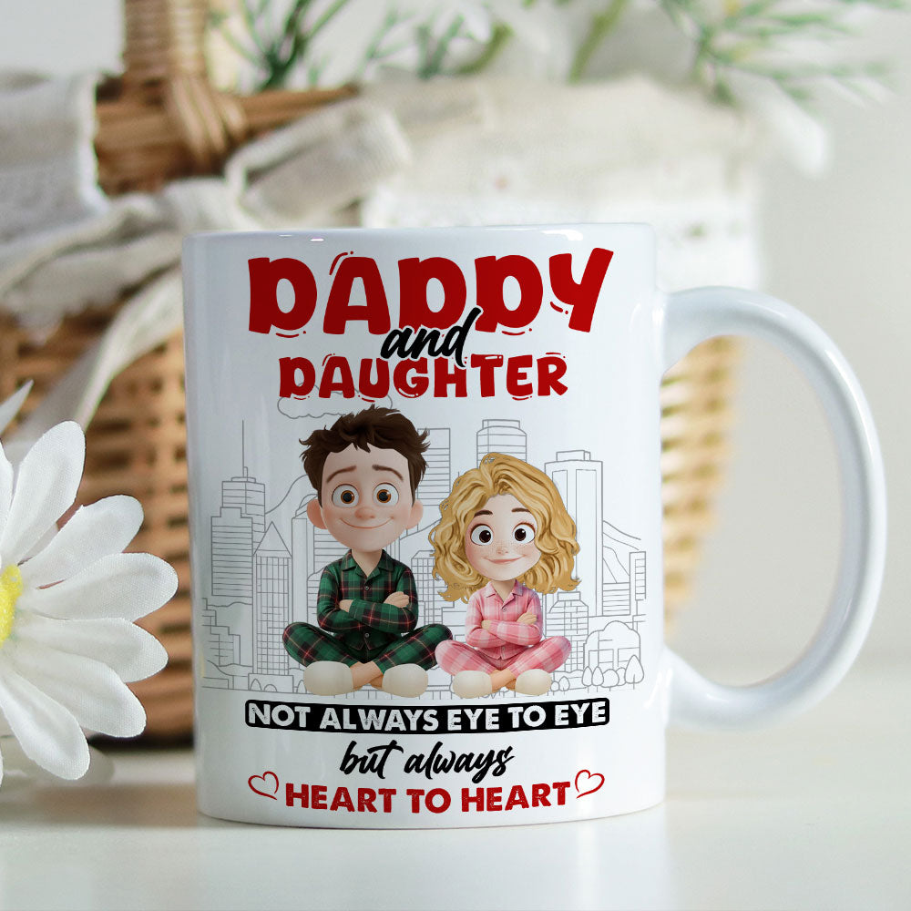 Always Heart to Heart Personalized Custom Coffee Mug - A loving gift with custom names and a heartfelt design.