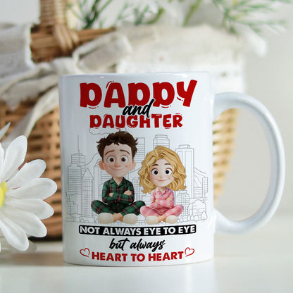 Always Heart to Heart Personalized Custom Coffee Mug - A loving gift with custom names and a heartfelt design.