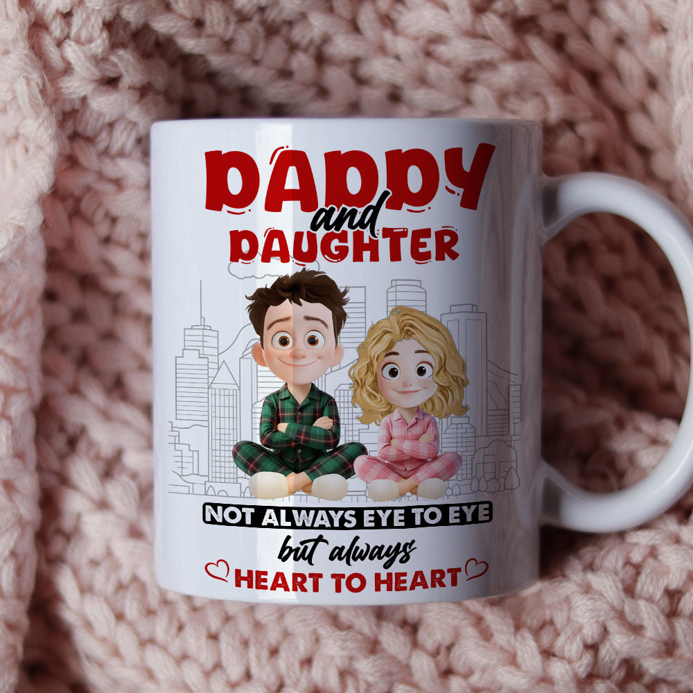 Always Heart to Heart Personalized Custom Coffee Mug - A loving gift with custom names and a heartfelt design.