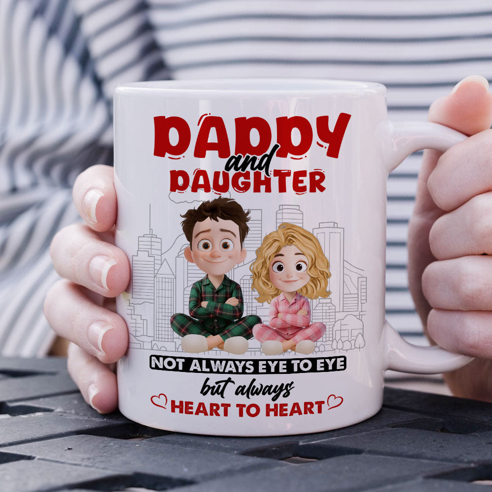 Always Heart to Heart Personalized Custom Coffee Mug - A loving gift with custom names and a heartfelt design.