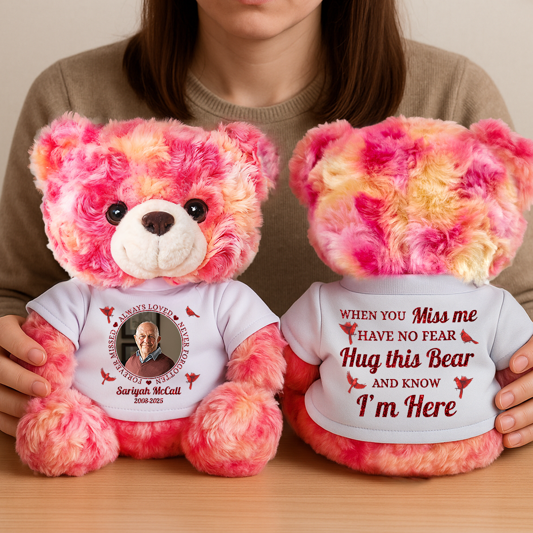Personalized "Always Loved, Never Forgotten" Teddy Bear - A comforting memorial plush.