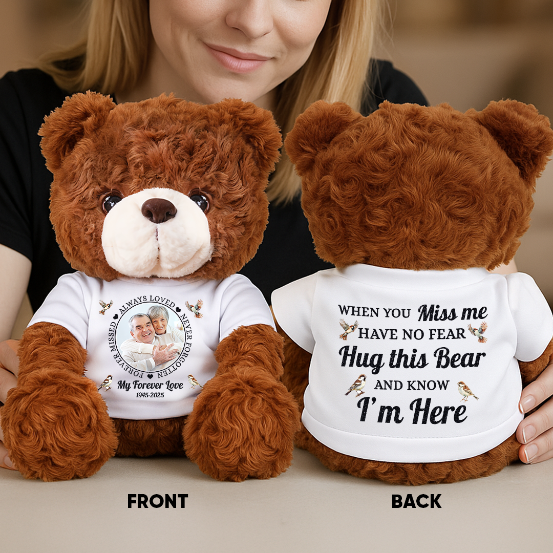 Personalized "Always Loved, Never Forgotten" Teddy Bear - A comforting memorial plush.