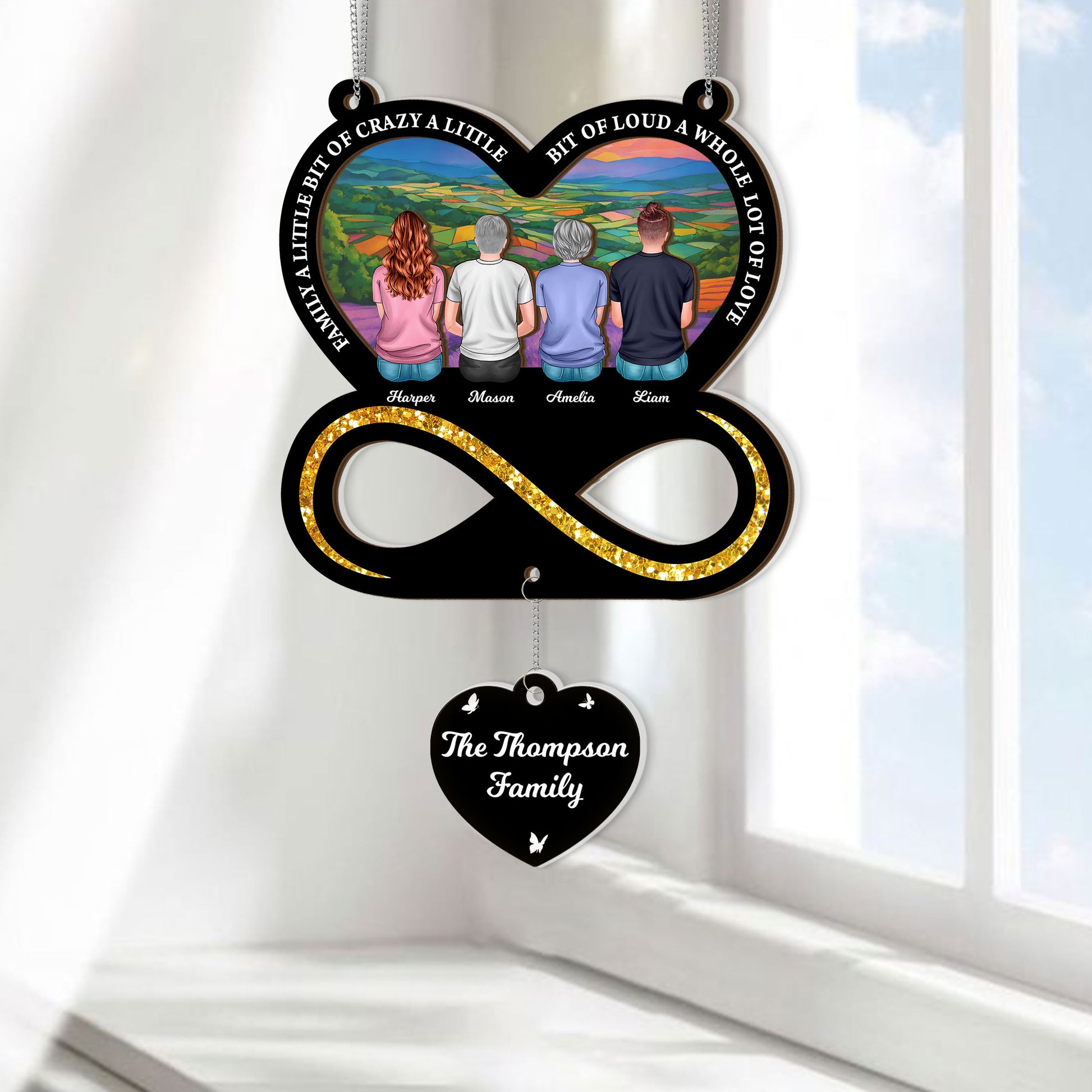 Always With You 2-Layered Suncatcher Memorial Gift with Charm detail.