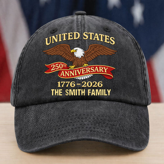America 250th Birthday US 250 Years - We The People Washed Denim Baseball Cap - Custom Print Cap