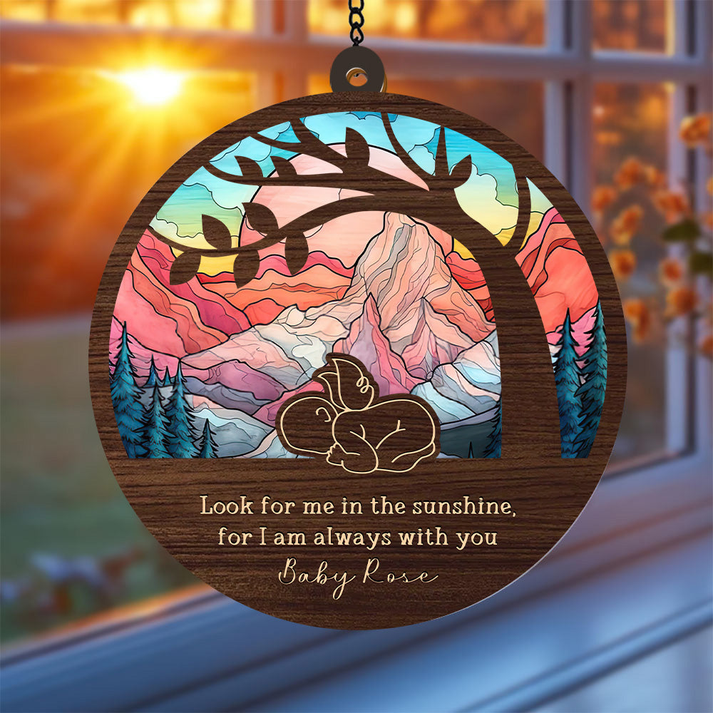 Personalized Angel Baby Memorial Suncatcher. A beautiful keepsake to remember a lost baby.