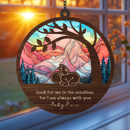 Personalized Angel Baby Memorial Suncatcher. A beautiful keepsake to remember a lost baby.
