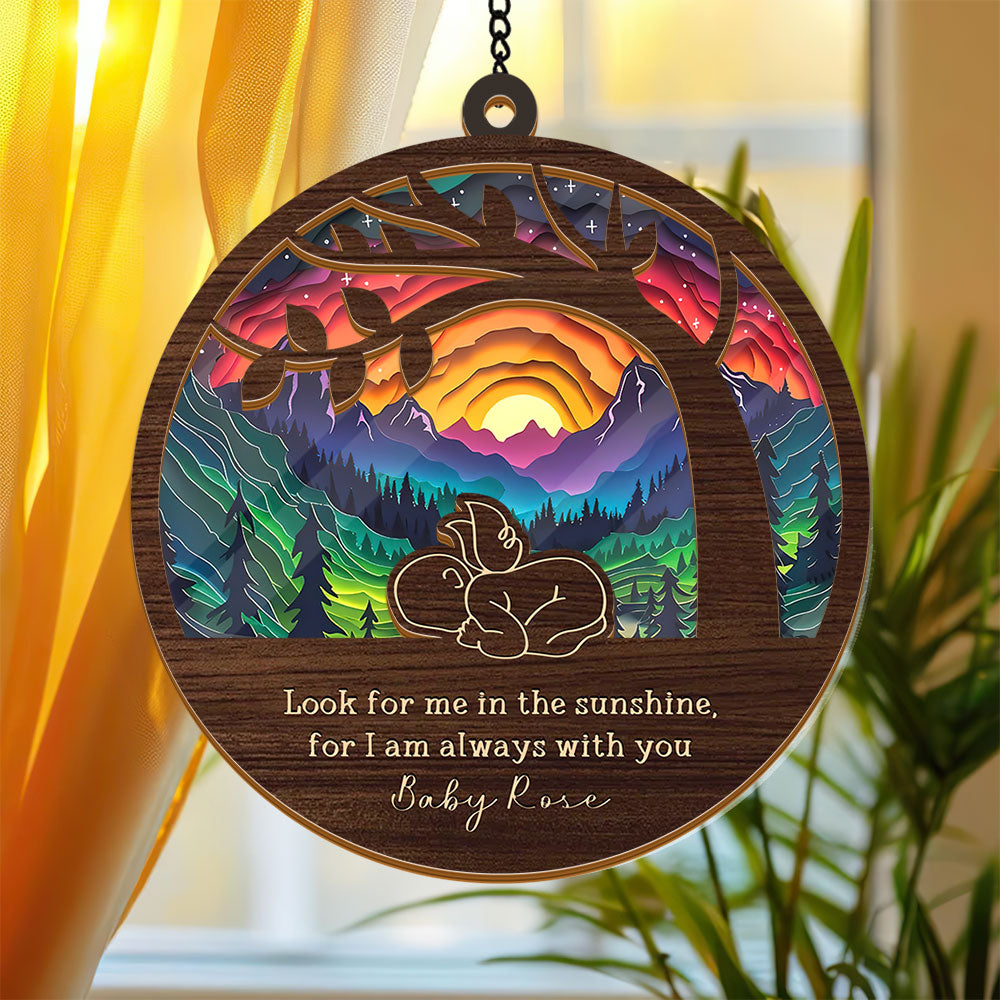 Personalized Angel Baby Memorial Suncatcher. A beautiful keepsake to remember a lost baby.
