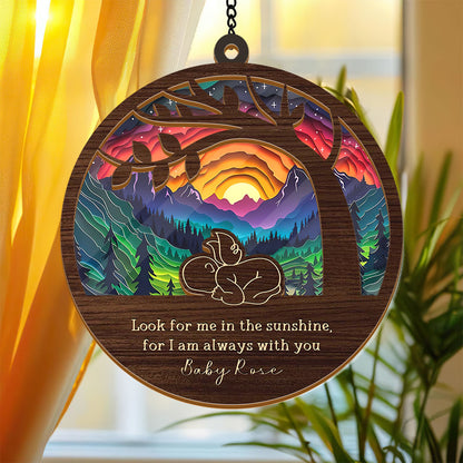 Personalized Angel Baby Memorial Suncatcher. A beautiful keepsake to remember a lost baby.