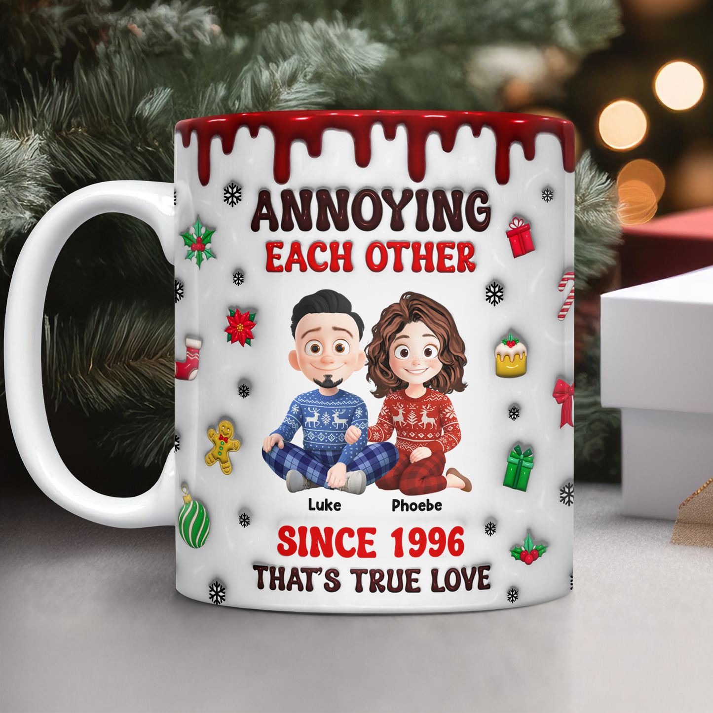 Annoying for Years personalized custom coffee mug with 3D effect.