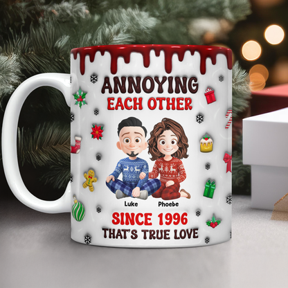 Annoying for Years personalized custom coffee mug with 3D effect.
