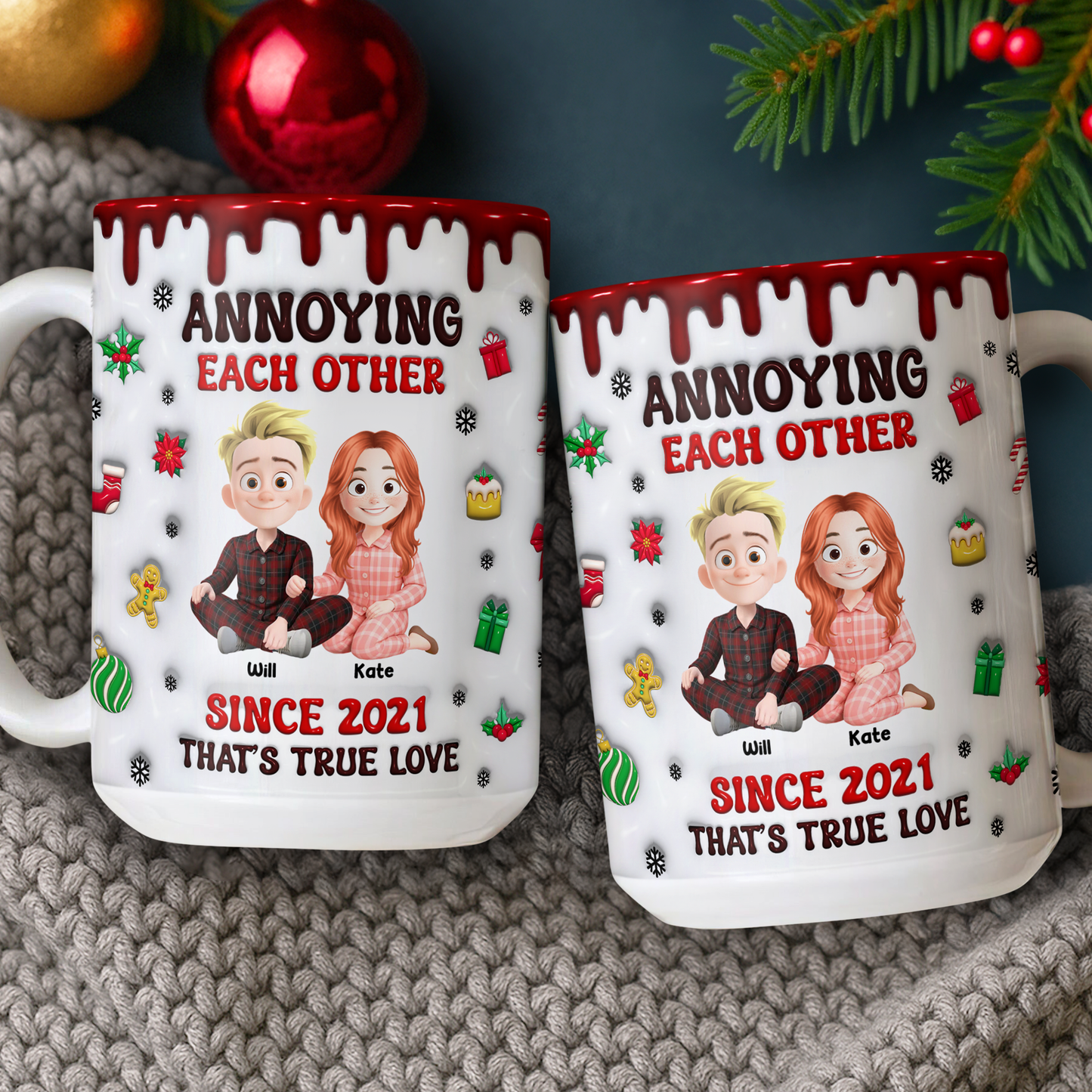 Annoying for Years personalized custom coffee mug with 3D effect.