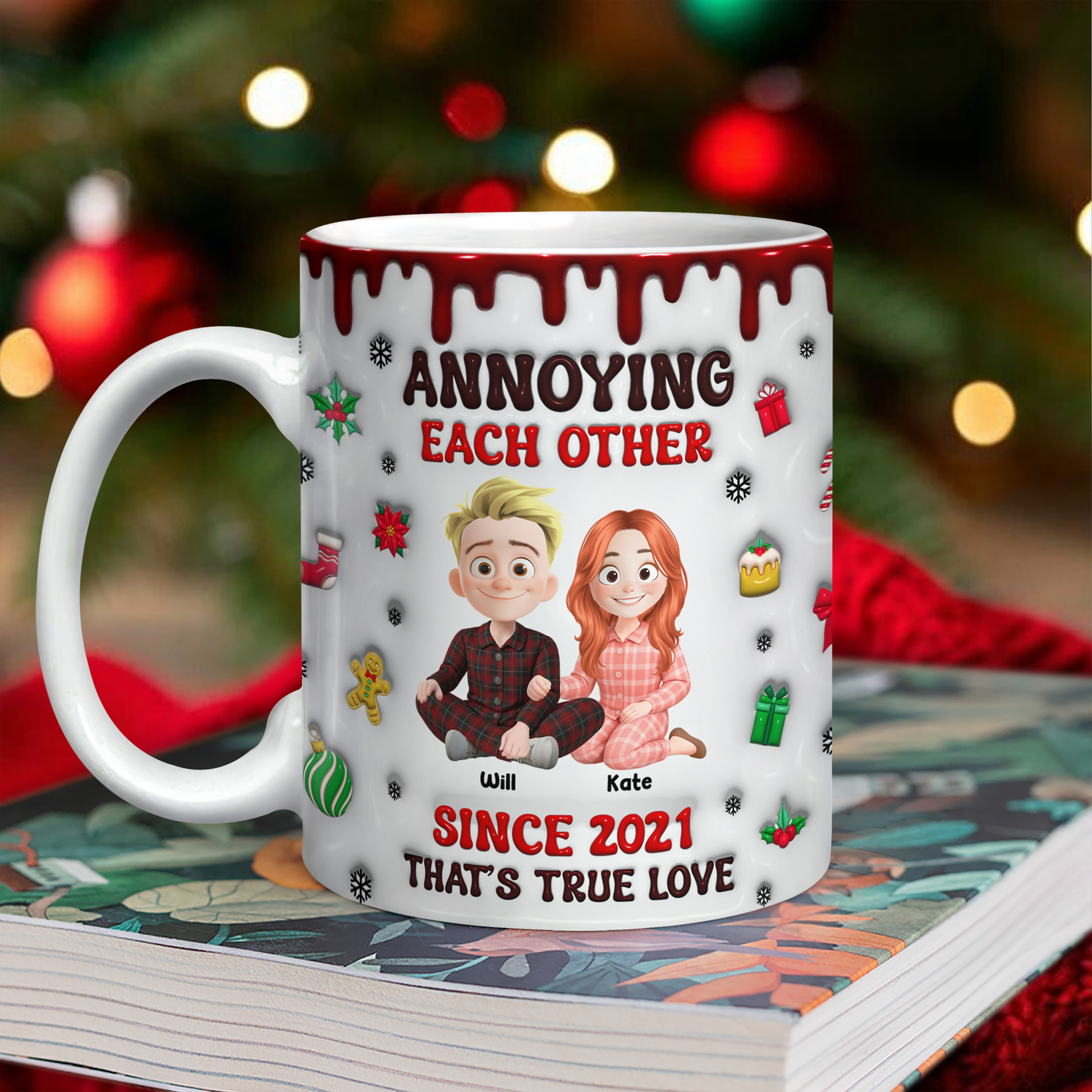 Annoying for Years personalized custom coffee mug with 3D effect.