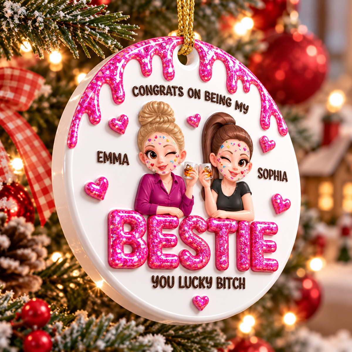 Congrats My Sister Merry Christmas - Real 3D Relief Ornament