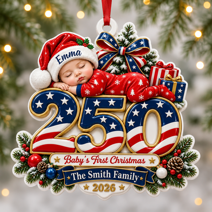 First Christmas, Historic Year - Merry Christmas - Real 3D Relief Ornament