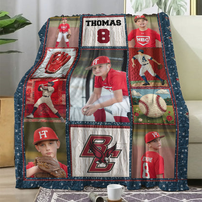 Personalized Back to School 2025 blanket with student name, books, and apple design. Great back to school gift!