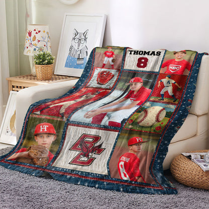 Personalized Back to School 2025 blanket with student name, books, and apple design. Great back to school gift!