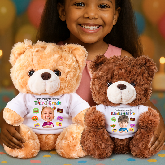 Personalized Teddy Bear Plush for Back to School with Custom Name.