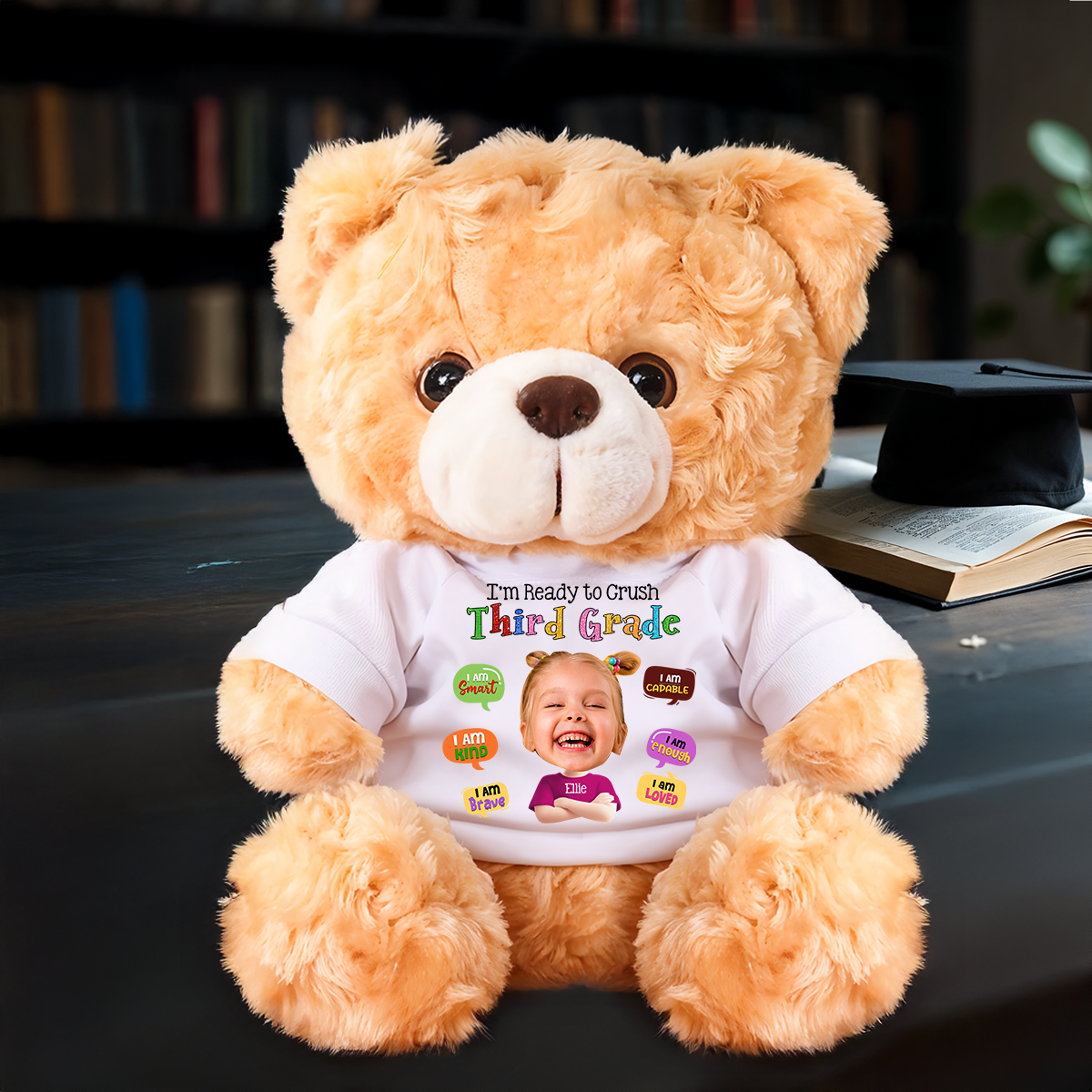 Personalized Teddy Bear Plush for Back to School with Custom Name.