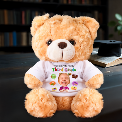 Personalized Teddy Bear Plush for Back to School with Custom Name.