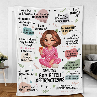 Bad Affirmation Personalized Funny Blanket