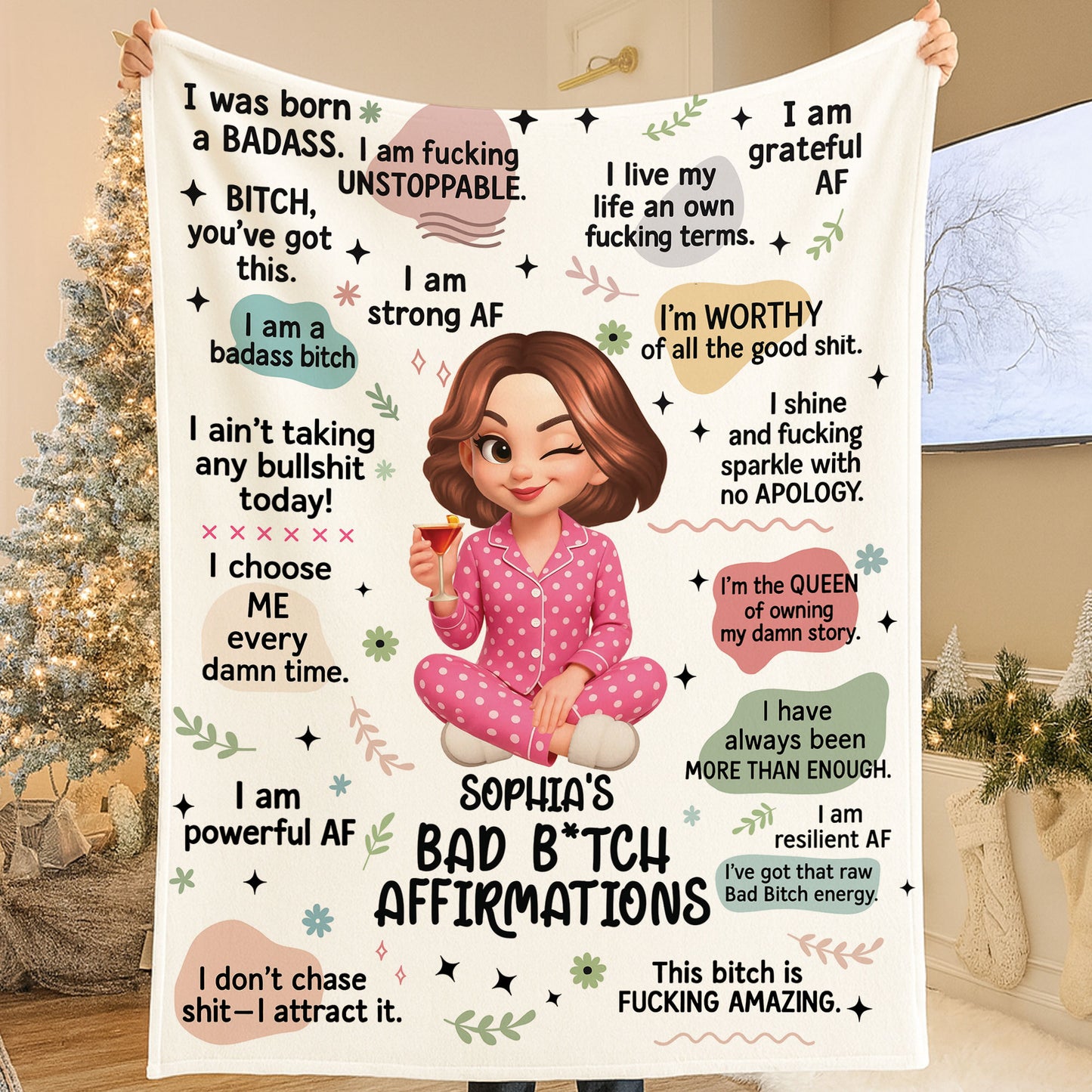 Bad Affirmation Personalized Funny Blanket