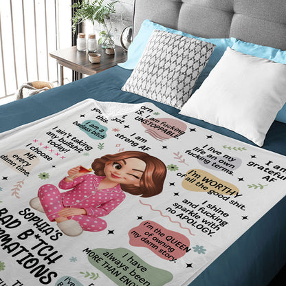 Bad Affirmation Personalized Funny Blanket