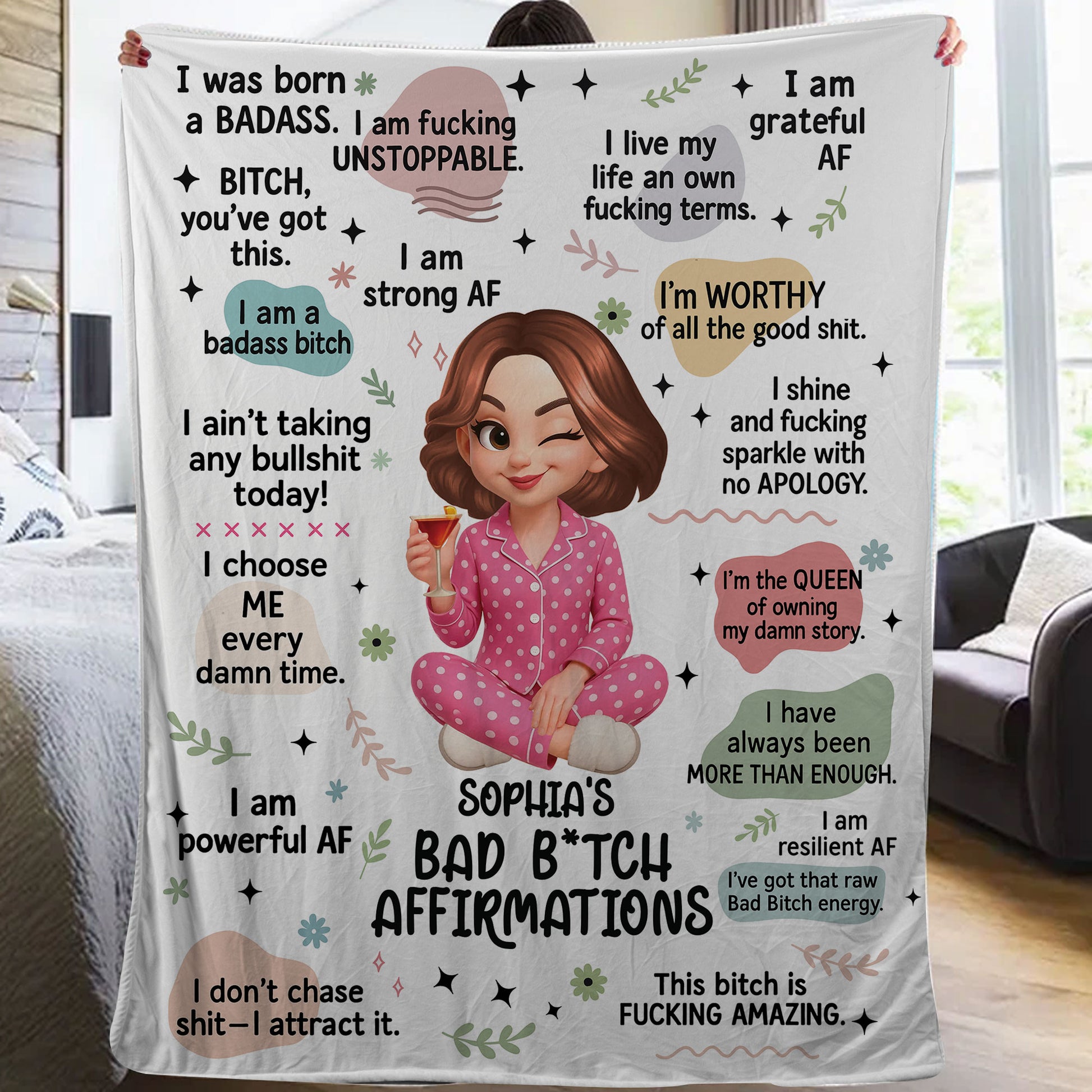 Bad Affirmation Personalized Funny Blanket