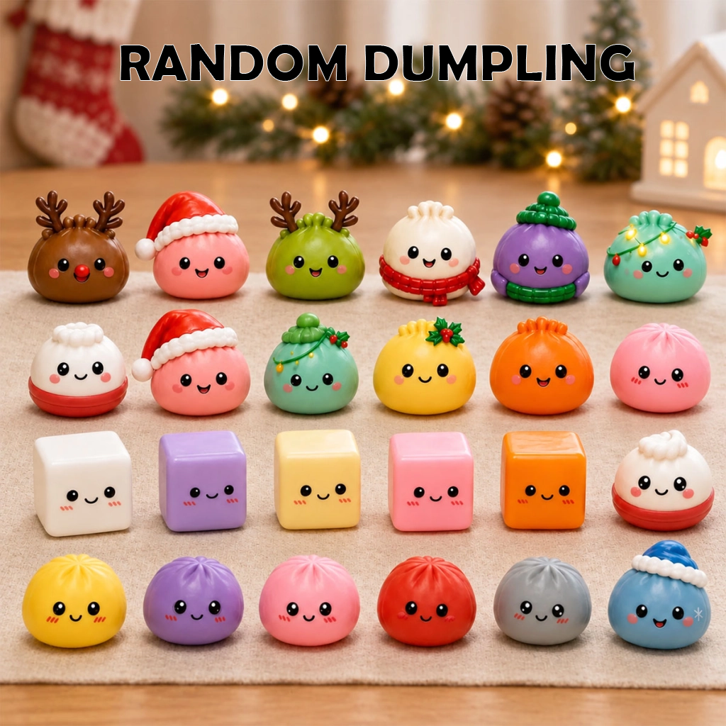 Christmas Dumpling Tree Advent Calendar - Dumpling Advent Calendar - 24 Mini Dumpling Squishies - Family Countdown Calendar