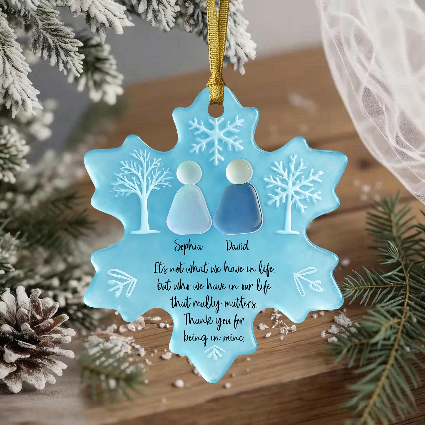 Being In Mine Sea Glass Personalized Custom Acrylic Ornament